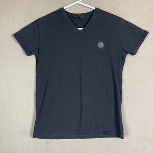 Philipp Plein Shirt Men Small Black V-Neck Short Sleeve Preppy Designer T-Shirt‎